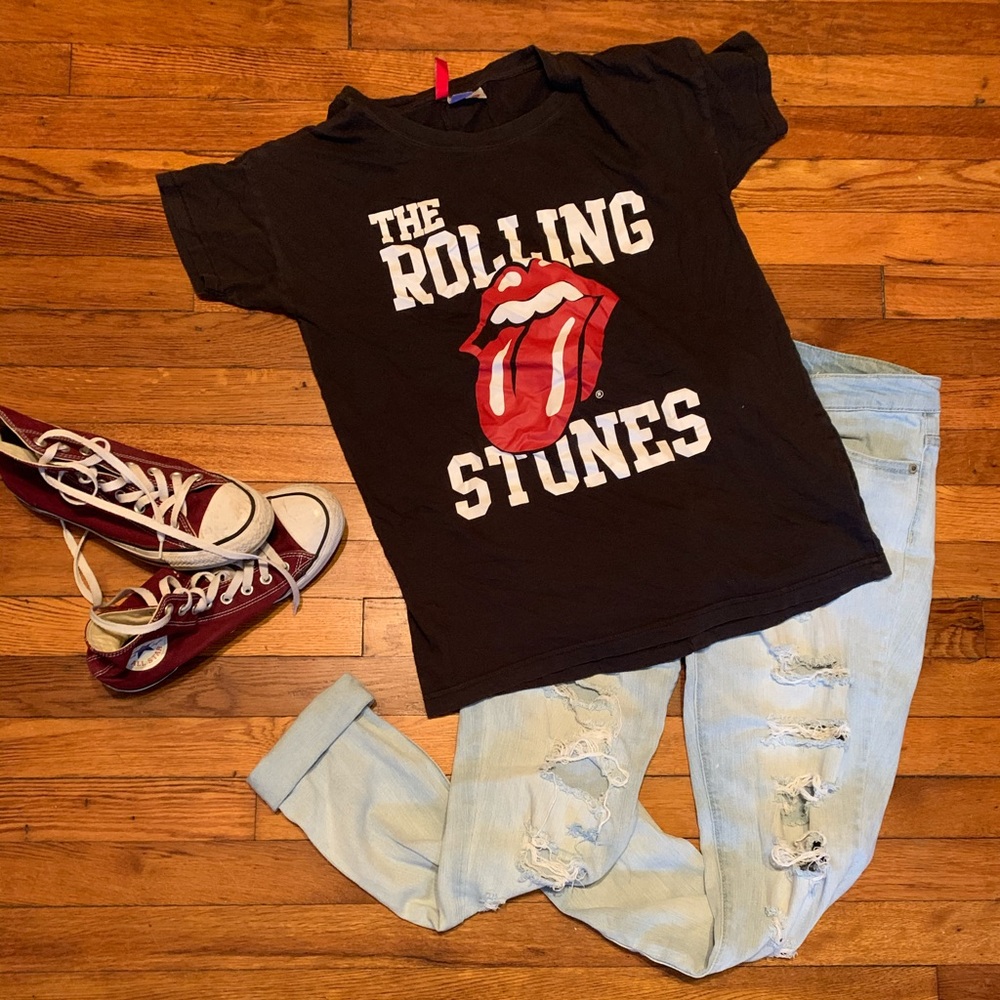 Rolling Stones band tee  🖤
